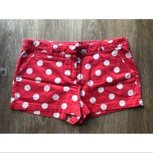 Red w/white polka dot cotton shorts